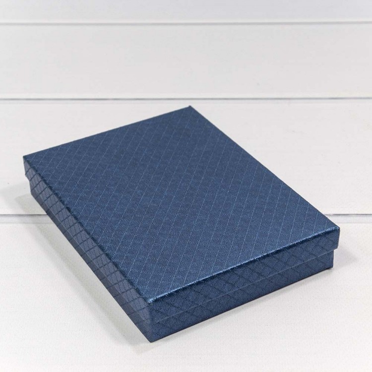 Коробка Прямоугольная 16*12*3,5 "Ромбики" Синий 1/12 1/120 Арт: 6121216/5