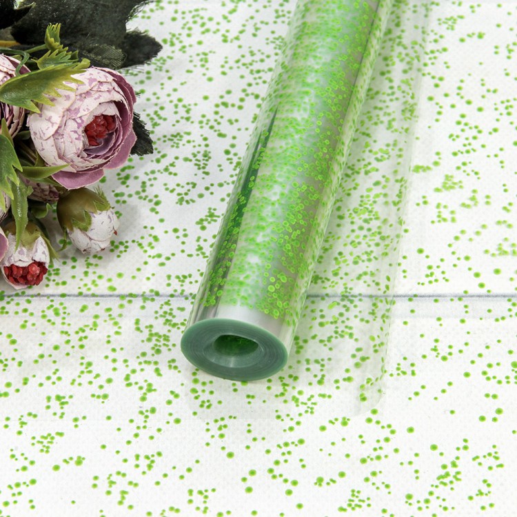 Плёнка 0,7м 500г прозрачная с печатью 14 Зелёный 1/10 Арт: 70014/4