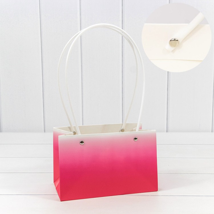 Пакет подарочный "Ваза для цветов" 19*12*10,5 "Градиент" Малиновый 1/10 1/150 Арт: 000184GA/4