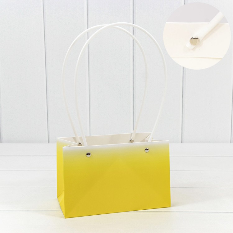 Пакет подарочный "Ваза для цветов" 19*12*10,5 "Градиент" Жёлтый 1/10 1/150 Арт: 000184GA/5