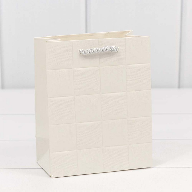 Пакет подарочный "Квадраты" Белый 12*15*7 210г 1/20 1/480 Арт: 000195H/1