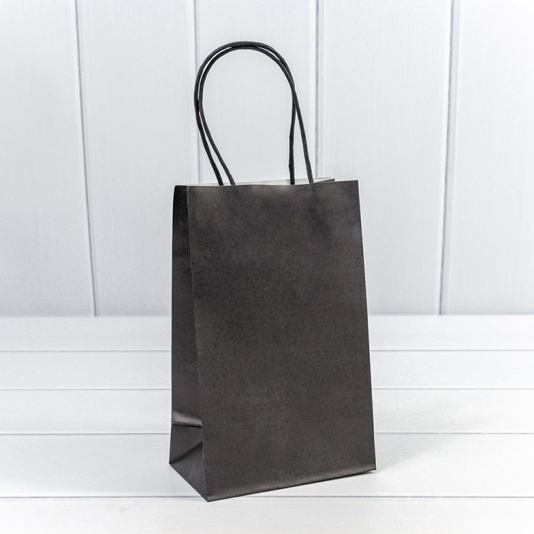 Пакет подарочный Крафт Чёрный 13*21*8 120г 1/20 1/240 Арт: 214G/2