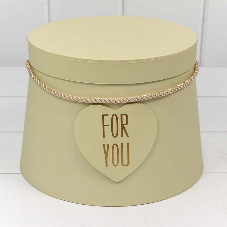 Коробки Конус усечённый Набор 1/3 20*17*23 "For you" Зеленовато-бежевый 1/18 Арт: 720190/3