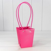 Пакет подарочный "Ваза для цветов" 15,5*13*9,5 260г "Ромбики" Малиновый 1/10 1/150 Арт: 000236G/2039