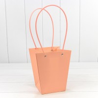 Пакет подарочный "Ваза для цветов" 20*17*12 Бежево-красный 1/10 1/120 Арт: 000170E/4033