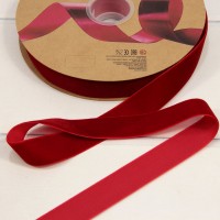 Лента Бархат 2,5см*25ярд Тёмно-красный 1/13 1/52 Арт: 592-25/11