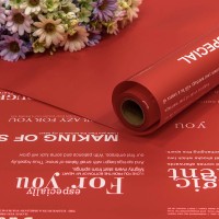 Плёнка 0,58*10м матовая с печатью 60мкм Красный-2347 1/30 Арт: 1677/2347