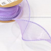 Лента Органза с леской 4см*10ярд Сиреневый 1/5 1/200 Арт: 594-40/7