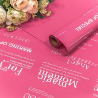 Плёнка 0,58*10м матовая с печатью 60мкм Малиново-розовый 1/30 Арт: 1677/212
