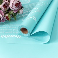 Плёнка 0,58*10м матовая с печатью "Good Luck" 65мкм Голубой 1/30 Арт: 1662/636