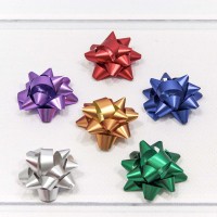 Бант-звезда 3,8 см "Матовый металл" (микс) 1/12 1/100 упак. Арт: 500567-38