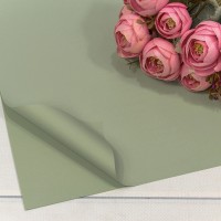 Плёнка в листах 55*55 (20 шт.) матовая "Корейская" 65мкм Серо-зелёный 1/60 Арт: 1698/4183