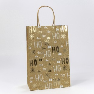 Пакет подарочный Крафт с тиснением "Новый год" (микс 438) 20*30*10 140г 1/20 1/360 Арт: 300438K