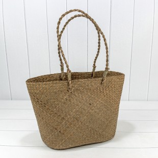Корзина плетёная 44*32 (±5%) из камыша с ручками Натуральный 1/30 Арт: 420212/3
