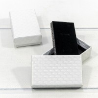 Коробка Прямоугольная 8*5*2,5 "Ромбики-2" Белый 1/24 1/360 Арт: 62785/2