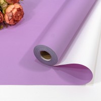 Плёнка 58см 800г матовая двухсторонняя 65мкм Сиреневый/Белый 1/12 Арт: 1804/0631