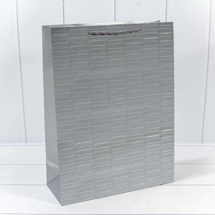 Пакет подарочный "Престиж" Серебряный 30*40*15 210г 1/20 1/120 Арт: 300342A/3