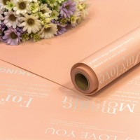 Плёнка 0,58*10м матовая с печатью 60мкм Персиковый 1/30 Арт: 1677/6022