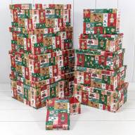 Коробки Прямоугольные Набор 1/10 34*26*15,3 "Новый год"-3021 1/6 Арт: 730604/3021 - Коробки Прямоугольные Набор 1/10 34*26*15,3 "Новый год"-3021 1/6 Арт: 730604/3021