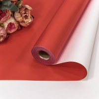 Плёнка 58см 800г матовая двухсторонняя 65мкм Красный/Белый 1/12 Арт: 1804/2347