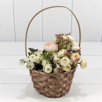 Корзина плетёная Круглая 16*10/30 с ручкой "Береста" Коричневый 1/240 Арт: 420-200/5