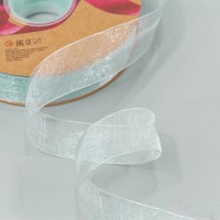 Лента Органза 2,5см*100ярд Серо-голубой 1/8 1/32 Арт: 559-25/BK38