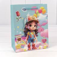 Пакет подарочный с 3D аппликацией &quot;Детский&quot; (микс 265) 18*23*10 210г 1/20 1/360 Арт: 000265E - Пакет подарочный с 3D аппликацией "Детский" (микс 265) 18*23*10 210г 1/20 1/360 Арт: 000265E