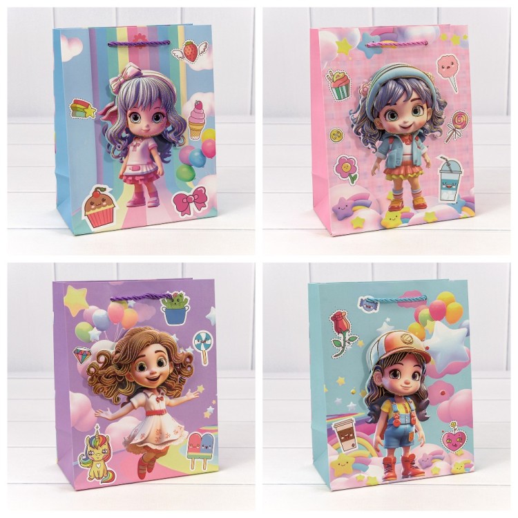 Пакет подарочный с 3D аппликацией "Детский" (микс 265) 18*23*10 210г 1/20 1/360 Арт: 000265E