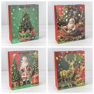 Пакет подарочный &quot;Новый год&quot; (микс 415) 26*32*10 210г 1/20 1/240 Арт: 300415C - Пакет подарочный "Новый год" (микс 415) 26*32*10 210г 1/20 1/240 Арт: 300415C