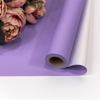 Плёнка 0,58*10м матовая двухсторонняя 65мкм Сиреневый/Серебристый 1/30 Арт: 1604/0631