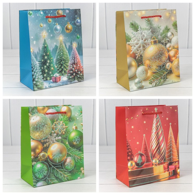 Пакет подарочный "Новый год" (микс 419) 18*23*10 210г 1/20 1/360 Арт: 300419E