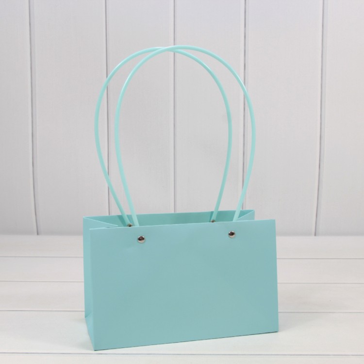 Пакет подарочный "Ваза для цветов" 22*13,5*10,5 Голубой 1/10 1/120 Арт: 000170EA/635