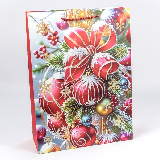 Пакет подарочный с блёстками "Новый год" (микс 559) 31*42*12 210г 1/20 1/120 Арт: 300559A