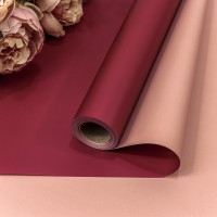 Плёнка 0,58*10м матовая двухсторонняя 65мкм Винно-красный/Тёмно-абрикосовый 1/30 Арт: 1604/194