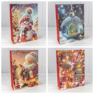 Пакет подарочный &quot;Новый год&quot; (микс 421) 30*41,5*12 210г 1/20 1/120 Арт: 300421A - Пакет подарочный "Новый год" (микс 421) 30*41,5*12 210г 1/20 1/120 Арт: 300421A