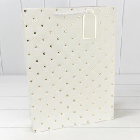 Пакет подарочный с тиснением "Сердечки" (548) 31*42*12 210г Белый 1/20 1/80 Арт: 000548A/1