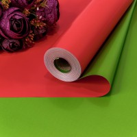 Плёнка 58см 800г матовая двухсторонняя 65мкм Красный/Зелёный 1/12 Арт: 1804/377