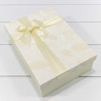 Коробки Прямоугольные Набор 1/3 29*21*9,5 "Листья" Бежевый 1/24 Арт: 7201460/2