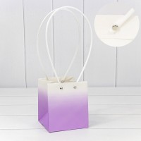 Пакет подарочный "Ваза для цветов" 13*11,5*11,5 "Градиент" Сиреневый 1/10 1/150 Арт: 000184F/2