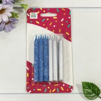 Свечи для торта набор (12 шт.) 8см (микс 21) 1/12 1/144 Арт: 20010-95/21