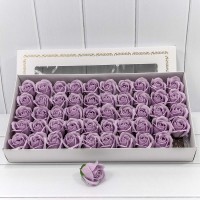 Декоративный цветок-мыло "Роза" класс А Пастельно-фиолетовый 5,5*4 50шт. 1/20 Арт: 420055/35