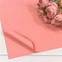 Плёнка в листах 55*55 (20 шт.) матовая "Корейская" 65мкм Умеренный розовый 1/60 Арт: 1698/3572