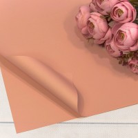 Плёнка в листах 60*60 (20 шт.) матовая "Корейская" 55мкм Оранжево-розовый 1/60 Арт: 1698/6024