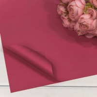Плёнка в листах 55*55 (20 шт.) матовая "Корейская" 65мкм Вишнёвый 1/60 Арт: 1698/193
