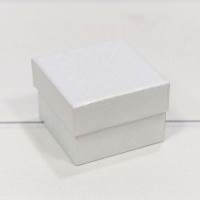 Коробка Квадратная 5,5*5,5*3,5 "Ромбики" Белый 1/24 1/360 Арт: 61255/2