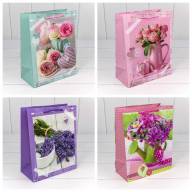 Пакет подарочный матовый "Цветы" (микс) 20*25*10 128г 1/20 1/480 Арт: 00026D - Пакет подарочный матовый "Цветы" (микс) 20*25*10 128г 1/20 1/480 Арт: 00026D