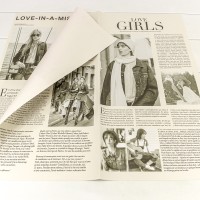 Плёнка в листах 56,5*56,5 (20 шт.) матовая "Газета GIRLS" 65мкм Розовато-серый 1/60 Арт: 1616/434