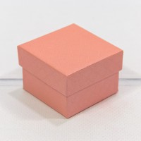 Коробка Квадратная 5,5*5,5*3,5 "Ромбики" Лососевый 1/24 1/360 Арт: 61255/9