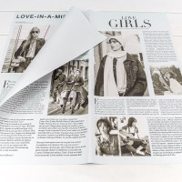 Плёнка в листах 56,5*56,5 (20 шт.) матовая "Газета GIRLS" 65мкм Голубовато-серый 1/60 Арт: 1616/656