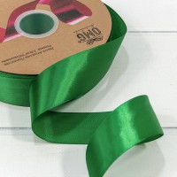 Лента Атласная Полиэстер класс А 3,8см*100ярд Зелёный 1/9 1/36 Арт: 556-38/580